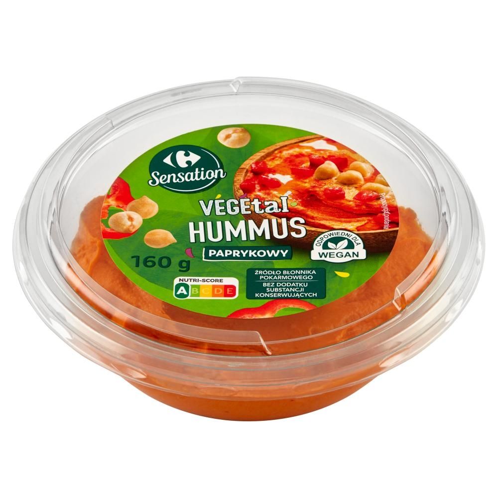 Carrefour Sensation Vegetal Hummus paprykowy 160 g