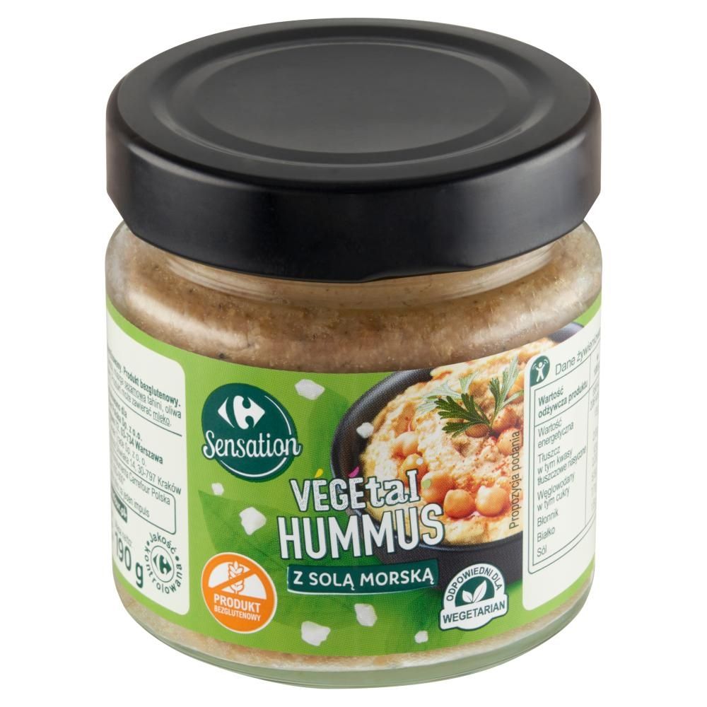 Carrefour Sensation Vegetal Hummus z solą morską 190 g