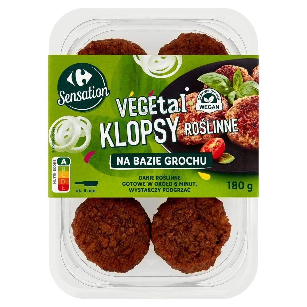 Carrefour Sensation Vegetal Klopsy roślinne na bazie grochu 180 g