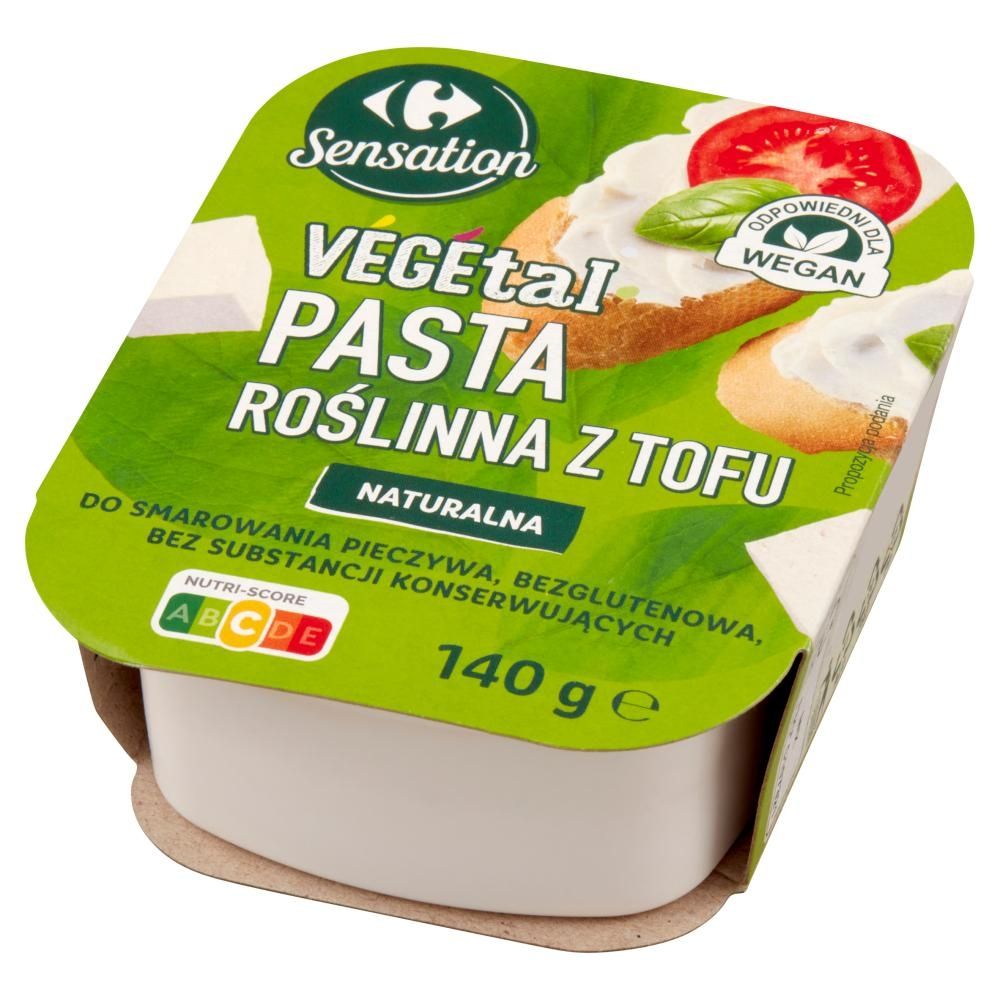 Carrefour Sensation Vegetal Pasta roślinna z tofu naturalna 140 g