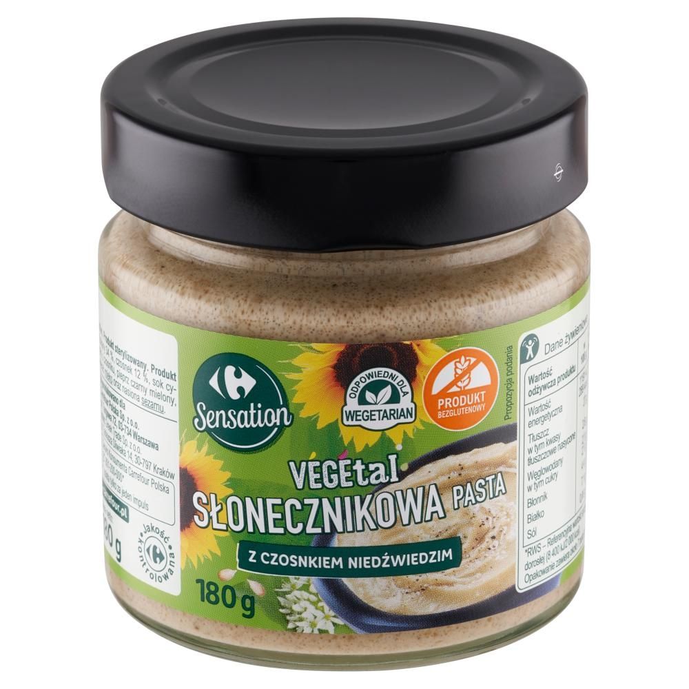 Carrefour Sensation Vegetal Słonecznikowa pasta z czosnkiem niedźwiedzim 180 g