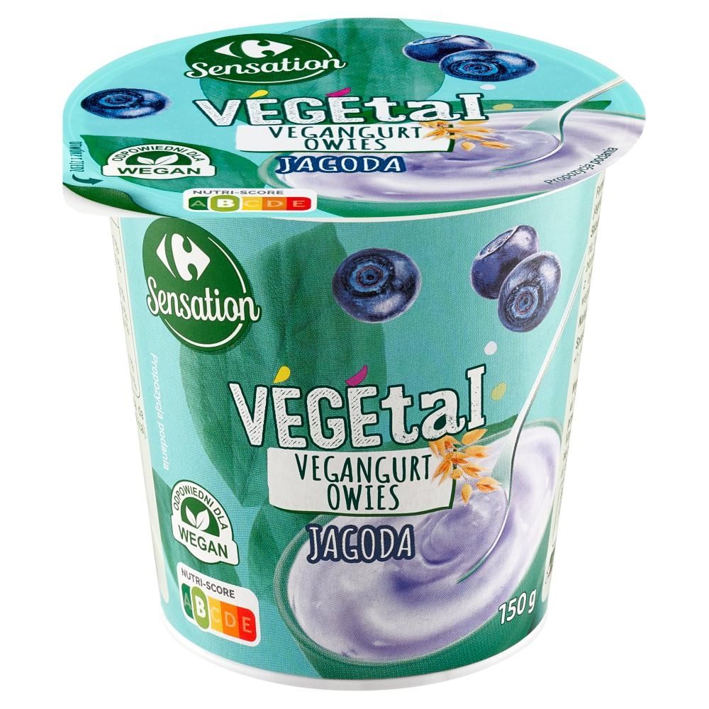 Carrefour Sensation Vegetal Vegangurt owies jagoda 150 g