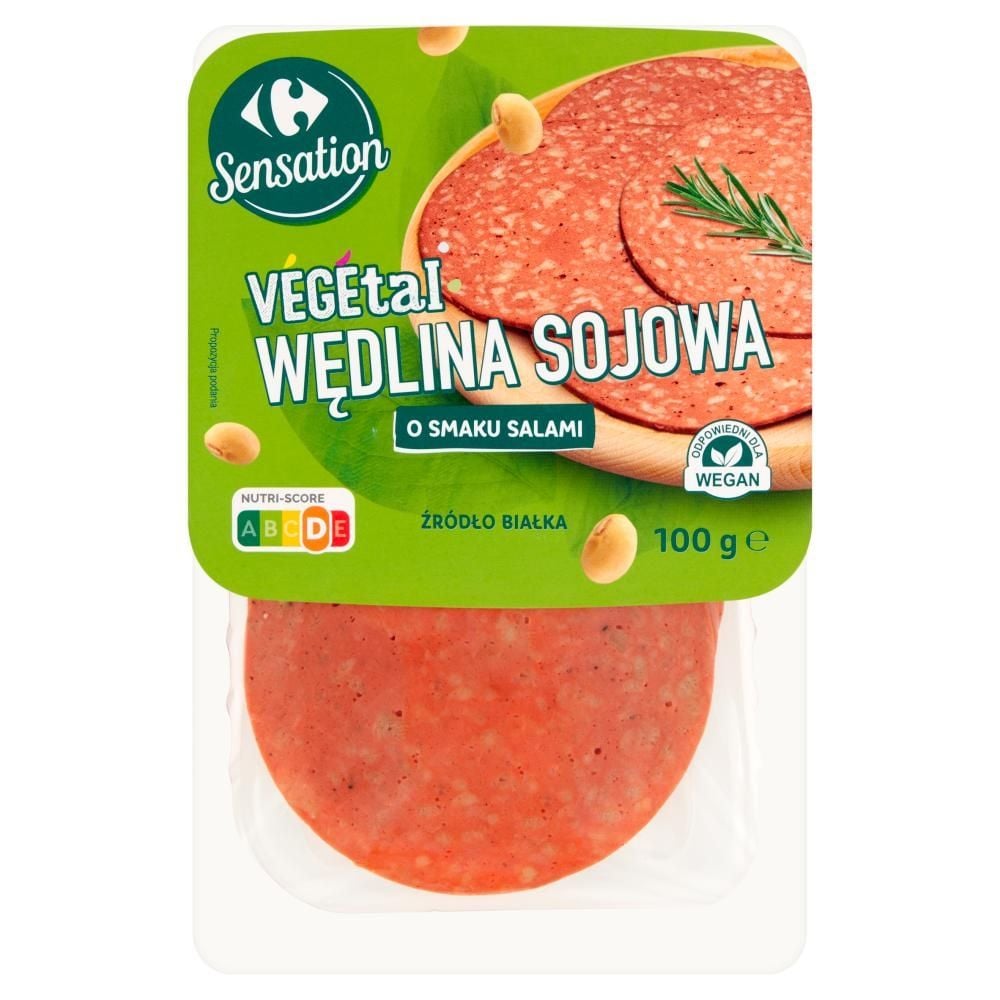 Carrefour Sensation Vegetal Wędlina sojowa o smaku salami 100 g