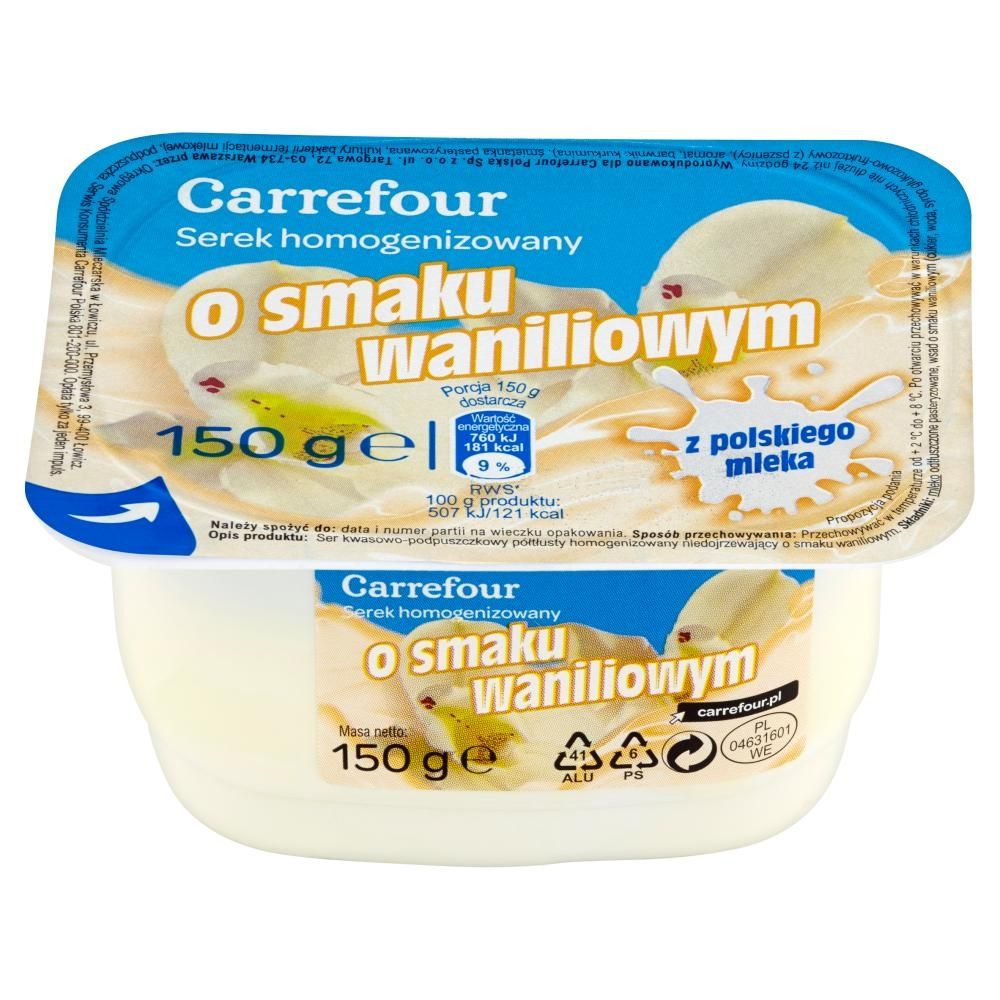 Carrefour Serek homogenizowany o smaku waniliowym 150 g