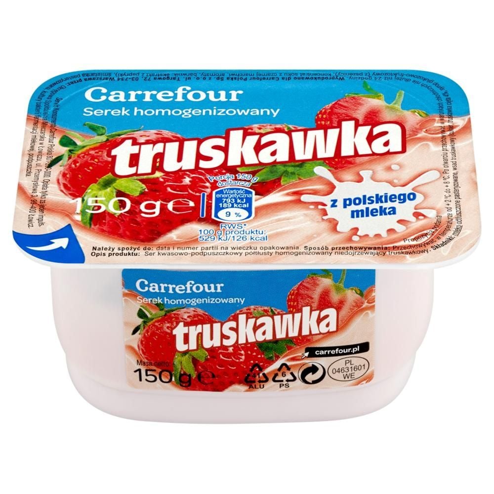 Carrefour Serek homogenizowany truskawka 150 g