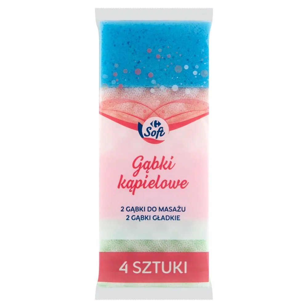 Carrefour Soft Gąbki kąpielowe 4 sztuki