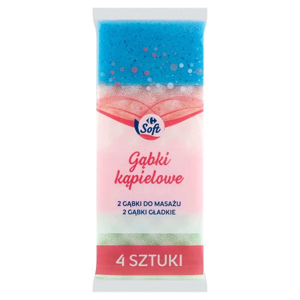 Carrefour Soft Gąbki kąpielowe 4 sztuki