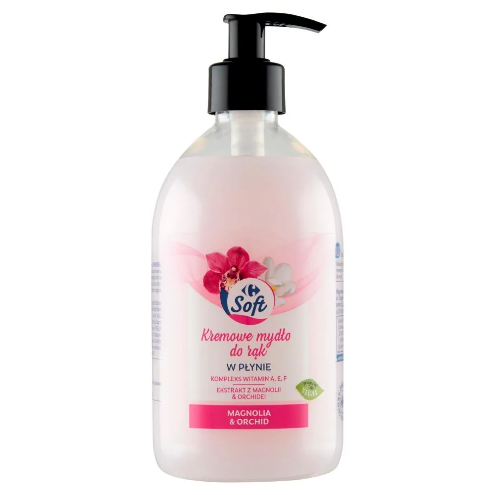 Carrefour Soft Magnolia & Orchid Kremowe mydło do rąk w płynie 500 ml