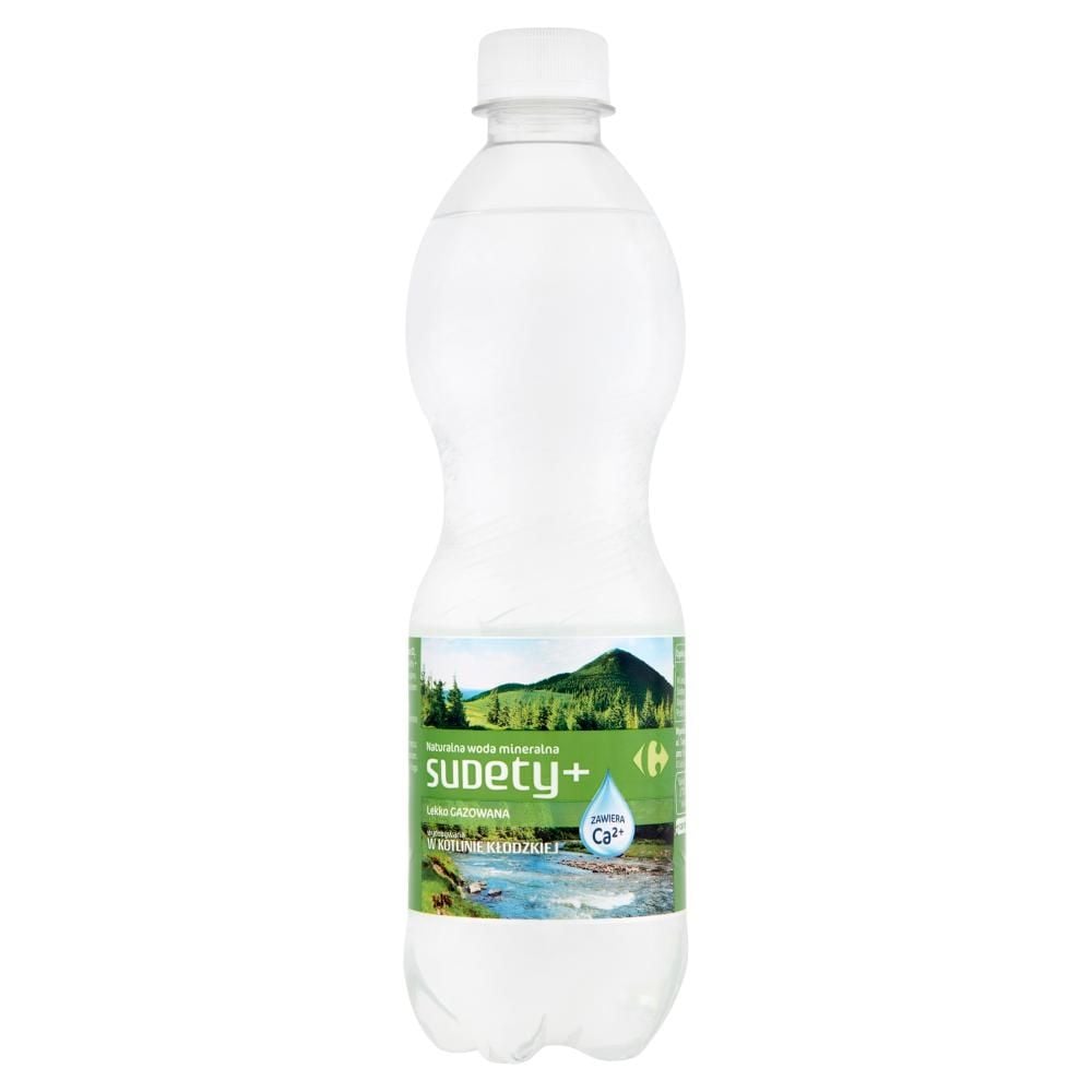 Carrefour Sudety+ Naturalna woda mineralna lekko gazowana 500 ml