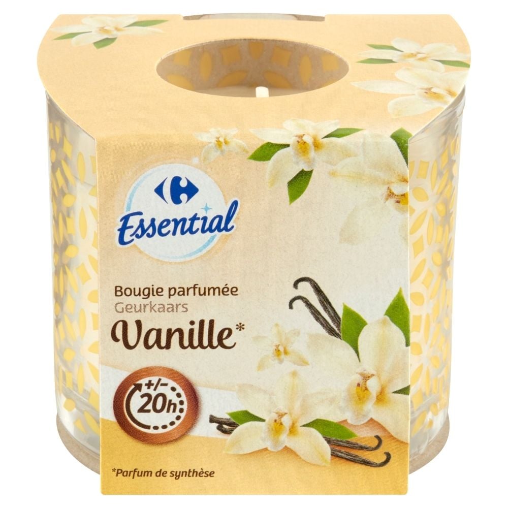 Carrefour Essential Świeca zapachowa waniliowa 100 g