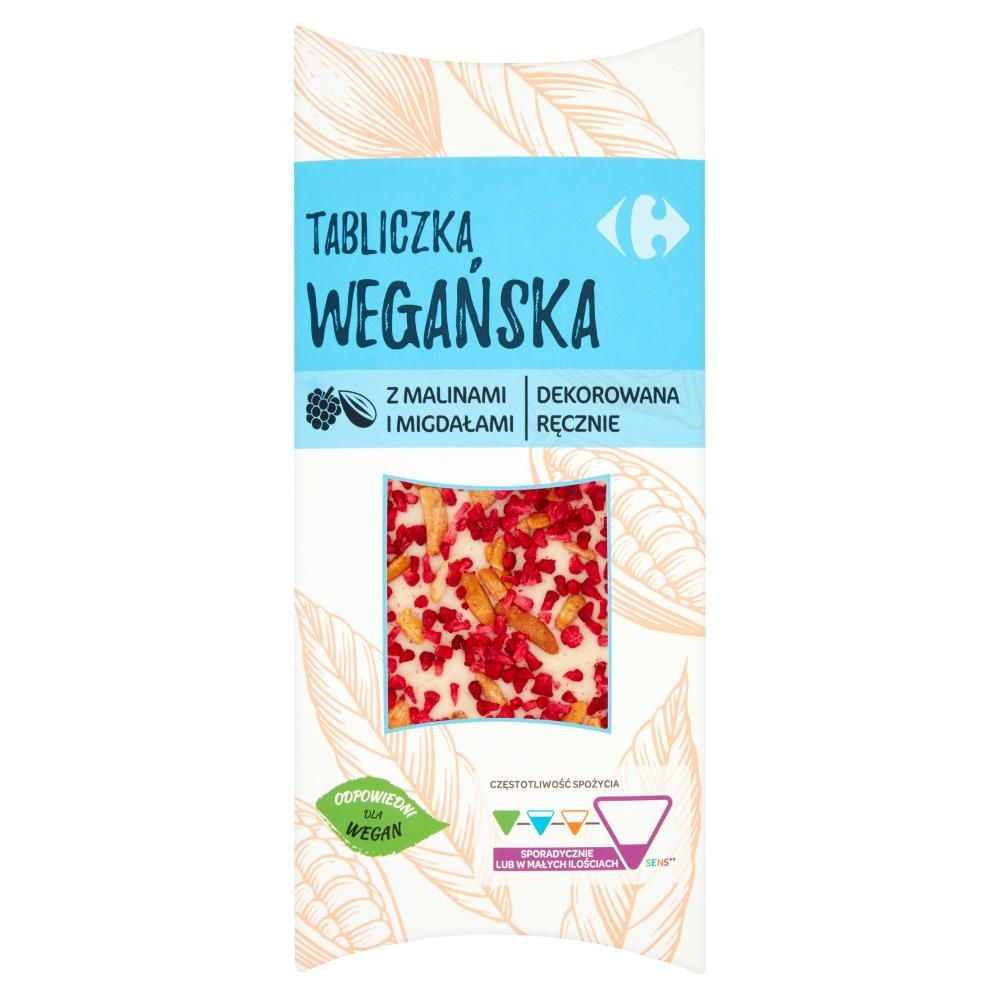 Carrefour Tabliczka wegańska z malinami i migdałami 100 g