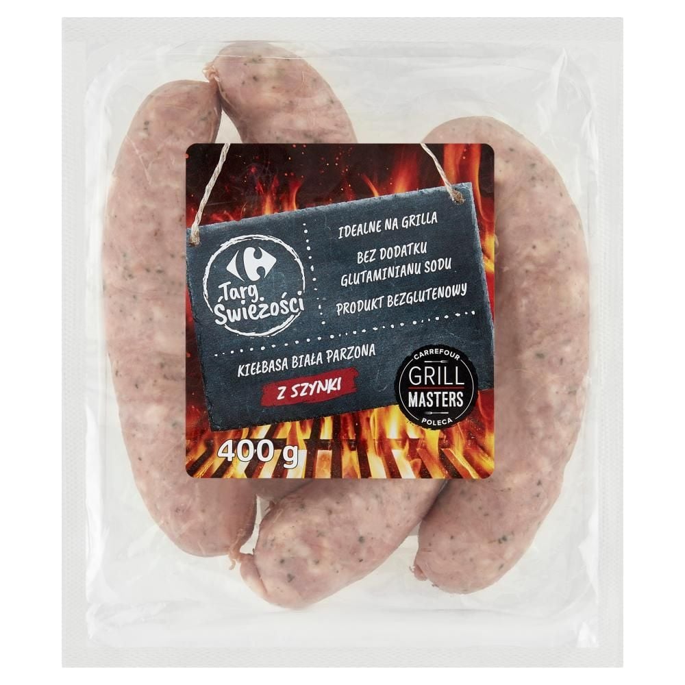 Carrefour Targ Świeżości Kiełbasa biała parzona z szynki 400 g