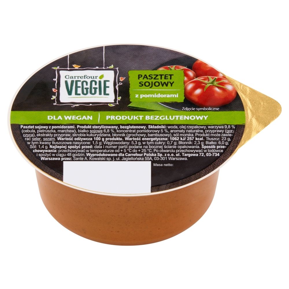 Carrefour Veggie Pasztet sojowy z pomidorami g Zakupy online z dostawą do domu Carrefour pl