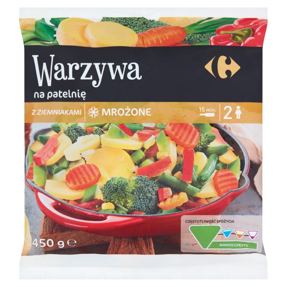 Carrefour Warzywa na patelnię z ziemniakami mrożone 450 g