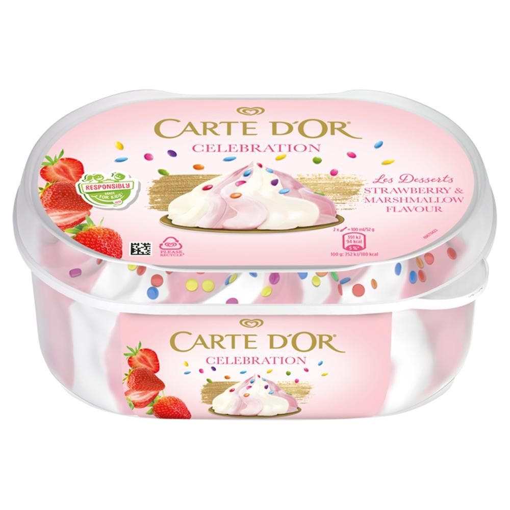 Carte D'Or Celebration Les Desserts Lody truskawkowe i lody o smaku pianki cukrowej 850 ml