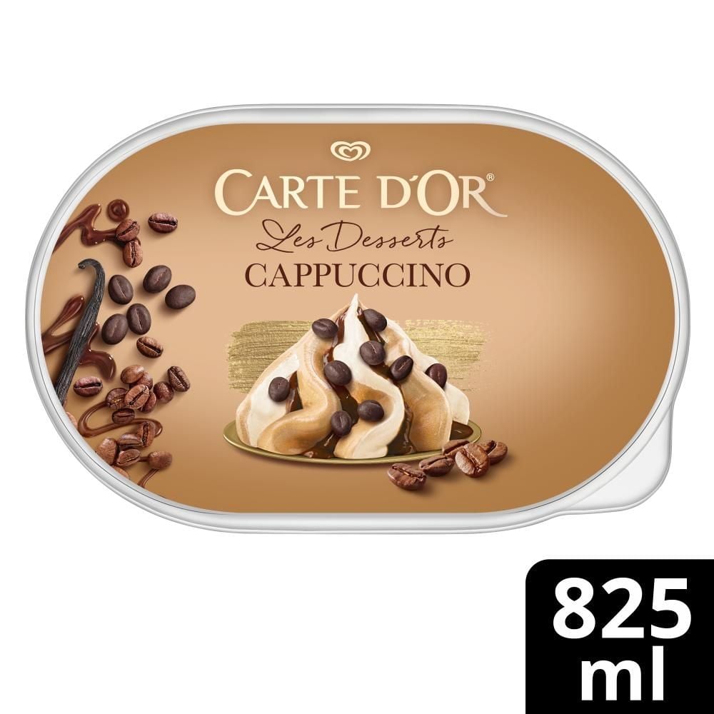 Carte D'Or Les Desserts Lody waniliowe i lody kawowe z sosem kakaowym i kawałkami czekolady 825 ml