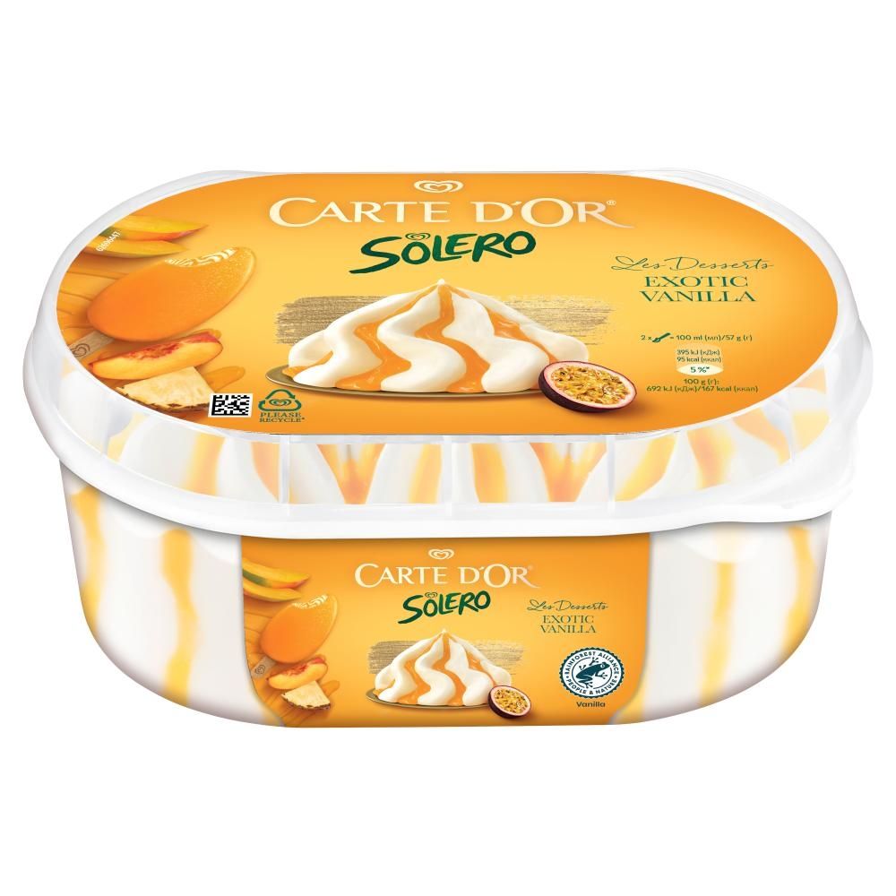 Carte D'Or Les Desserts Solero Lody waniliowe z sorbetem i sosem z owoców egzotycznych 825 ml