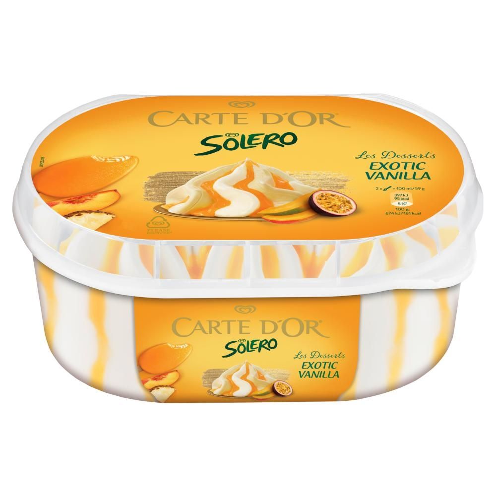 Carte D'Or Solero Lody waniliowe z sorbetem i sosem z owoców egzotycznych 900 ml