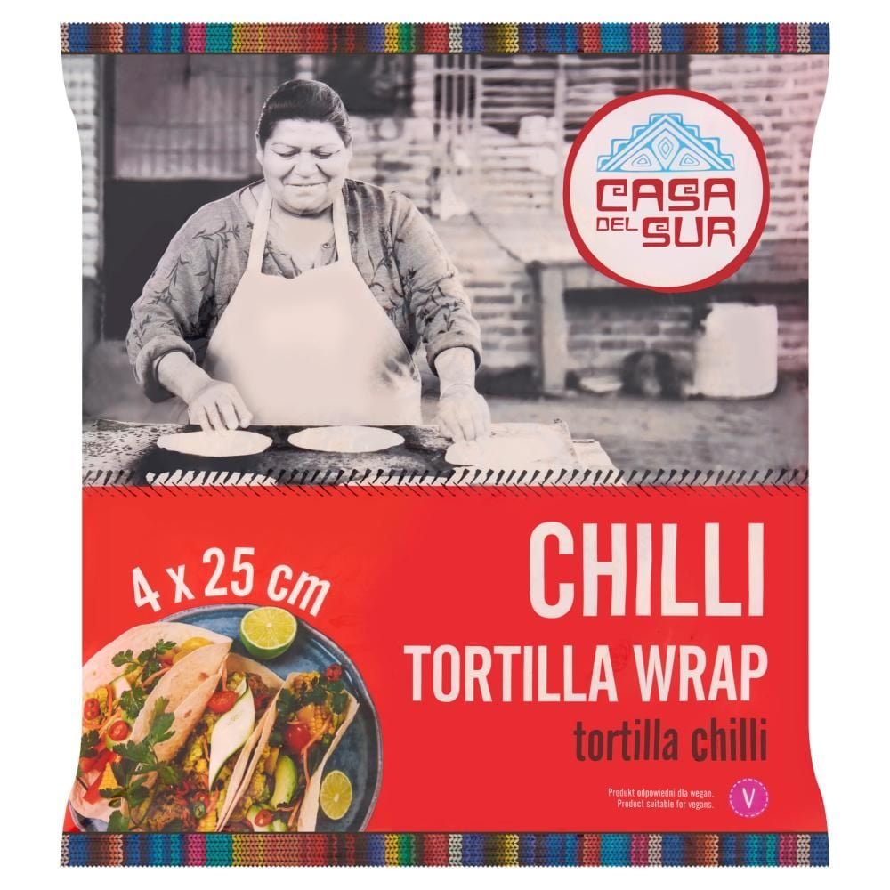 Casa Del Sur Tortilla chilli 25 cm 240 g (4 sztuki)