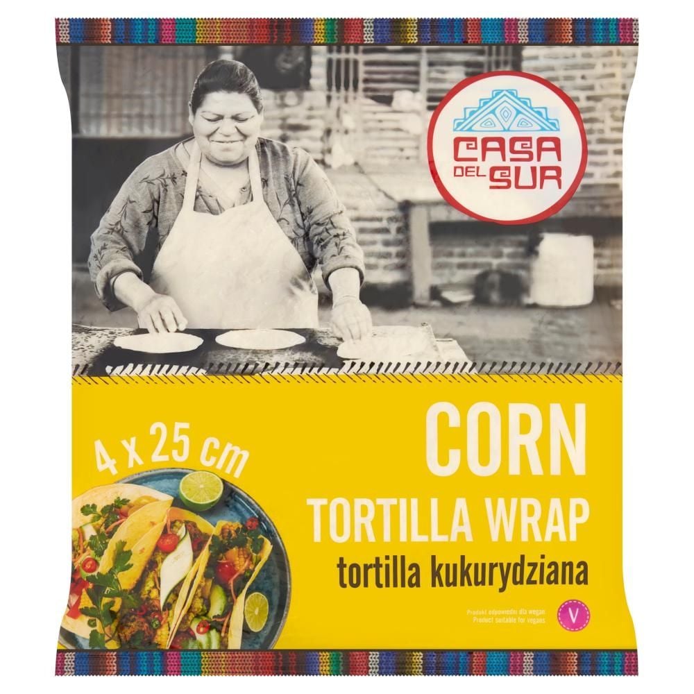 Casa Del Sur Tortilla kukurydziana 25 cm 240 g (4 sztuki)