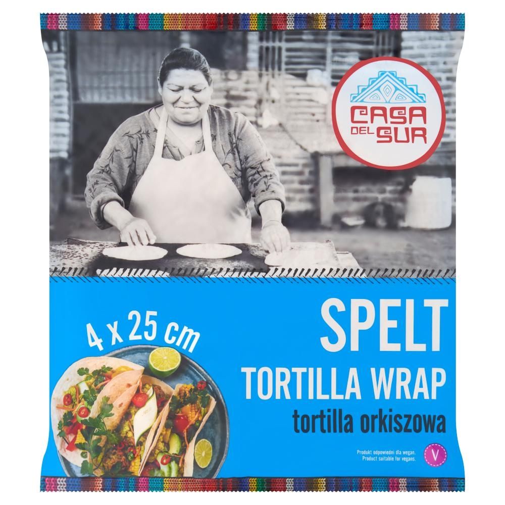 Casa Del Sur Tortilla orkiszowa 25 cm 240 g (4 sztuki)