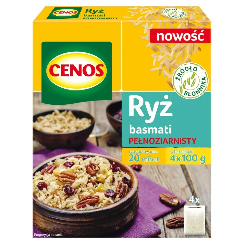 Cenos Ryż basmati pełnoziarnisty 400 g (4 x 100 g)