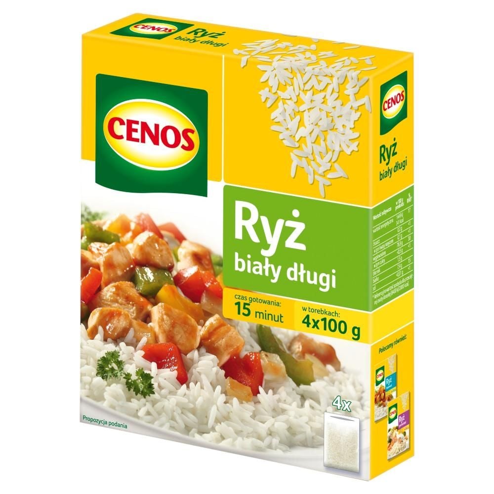 Cenos Ryż biały długi 400 g (4 torebki)