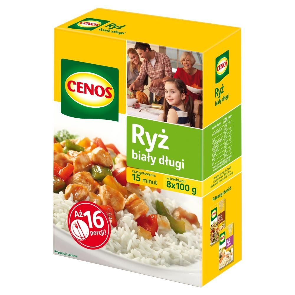 Cenos Ryż biały długi 800 g (8 torebek)