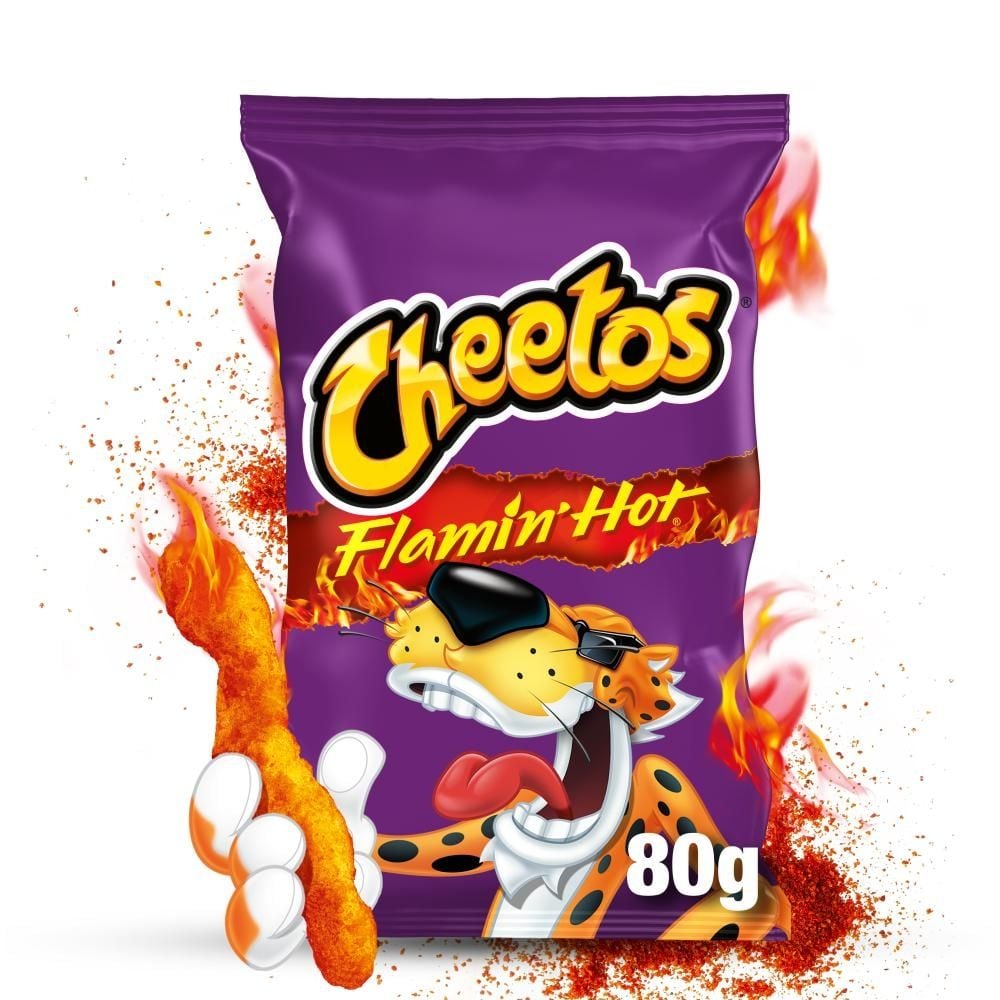 Cheetos Crunchos Flamin' Hot Chrupki kukurydziane o smaku bardzo pikantnym 80 g