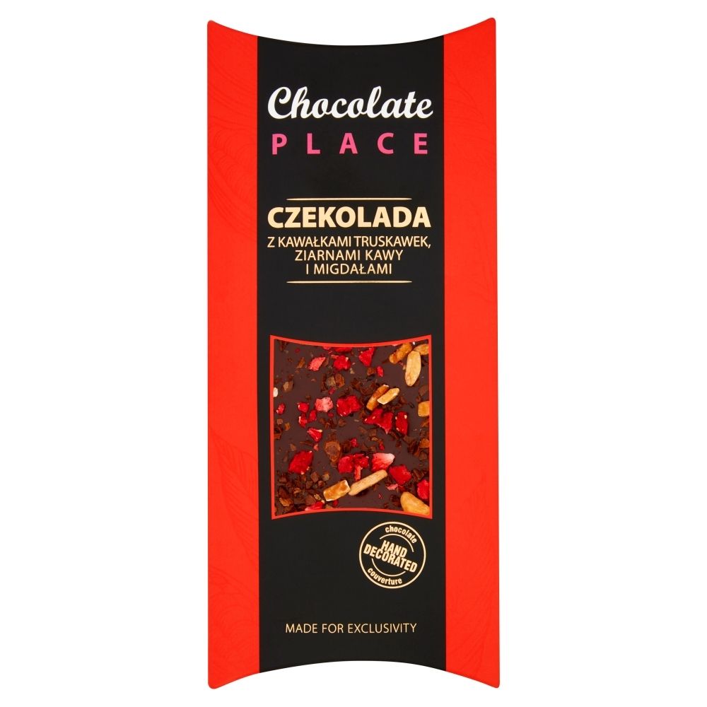 Chocolate Place Czekolada z kawałkami truskawek ziarnami kawy i migdałami 100 g