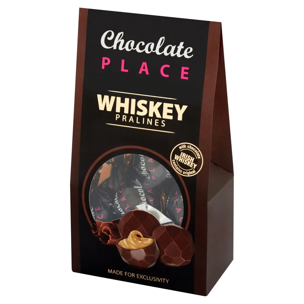 Chocolate Place Praliny z czekolady mlecznej z nadzieniem śmietankowo-czekoladowym z whiskey 120 g