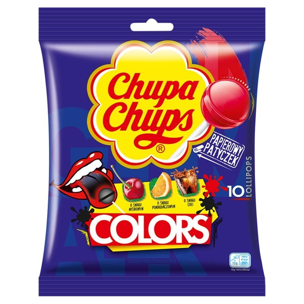 Chupa Chups Colors Lizaki wielosmakowe 120 g (10 sztuk)