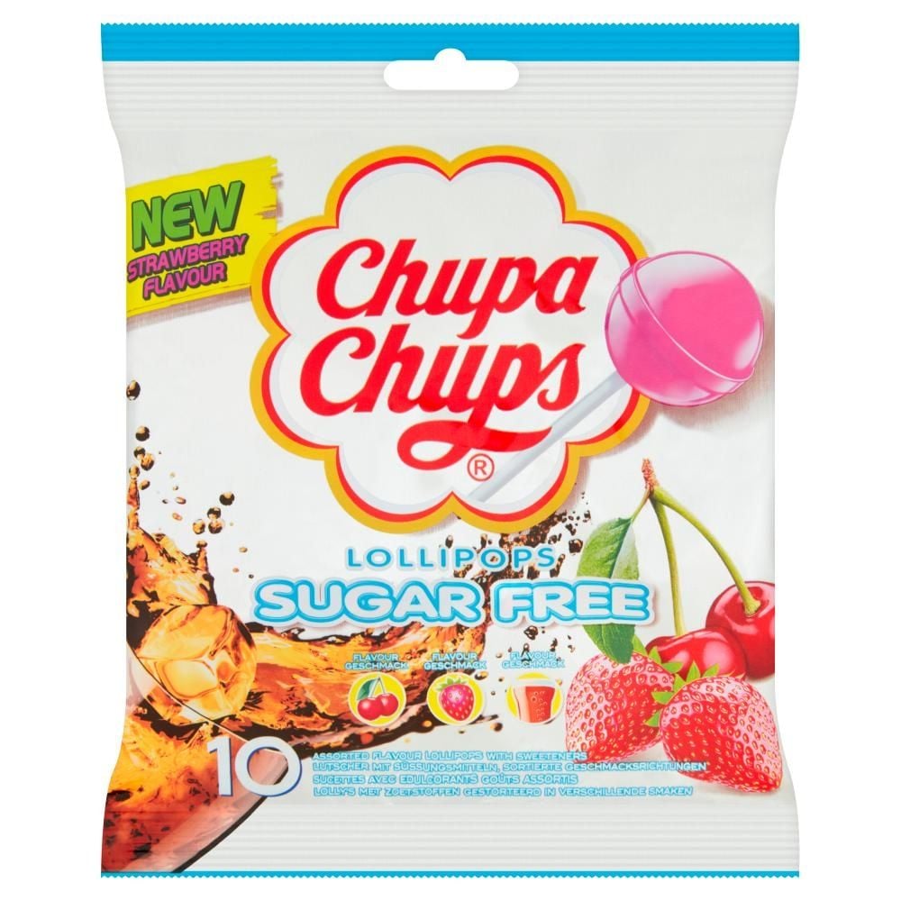 Chupa Chups Lizaki wielosmakowe bez cukru 110 g (10 sztuk)