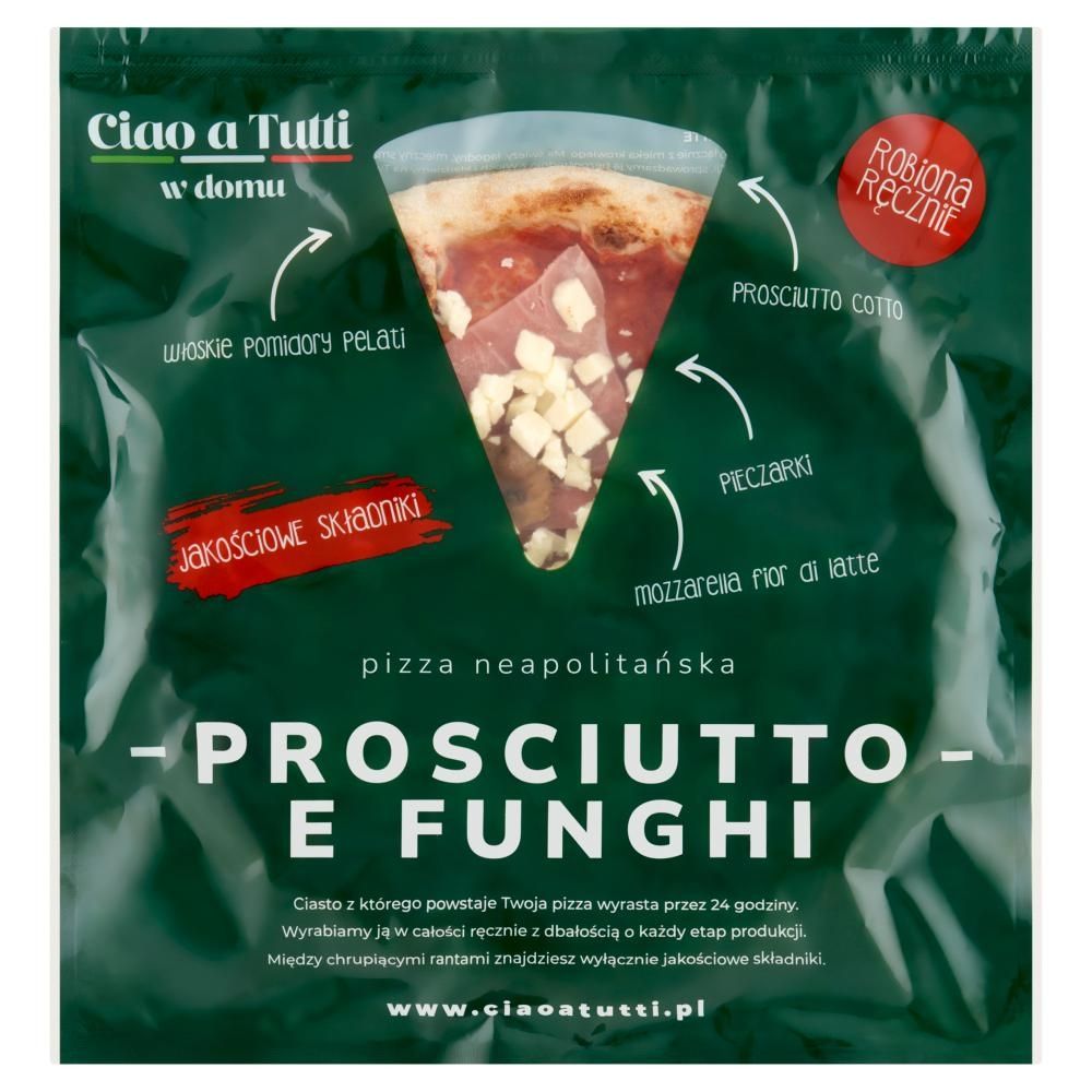 Ciao a Tutti W domu Pizza neapolitańska prosciutto e funghi 380 g