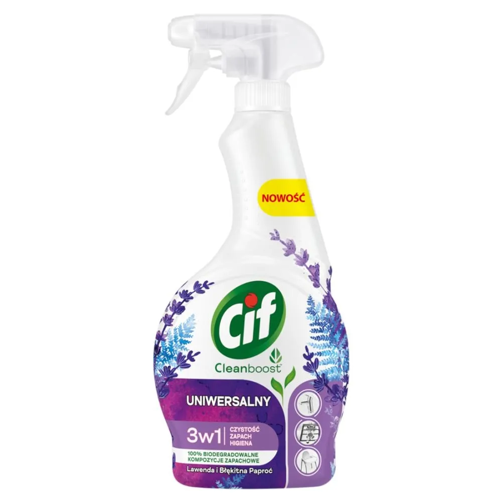 Cif Cleanboost Uniwersalny spray 3w1 lawenda i błękitna paproć 500 ml