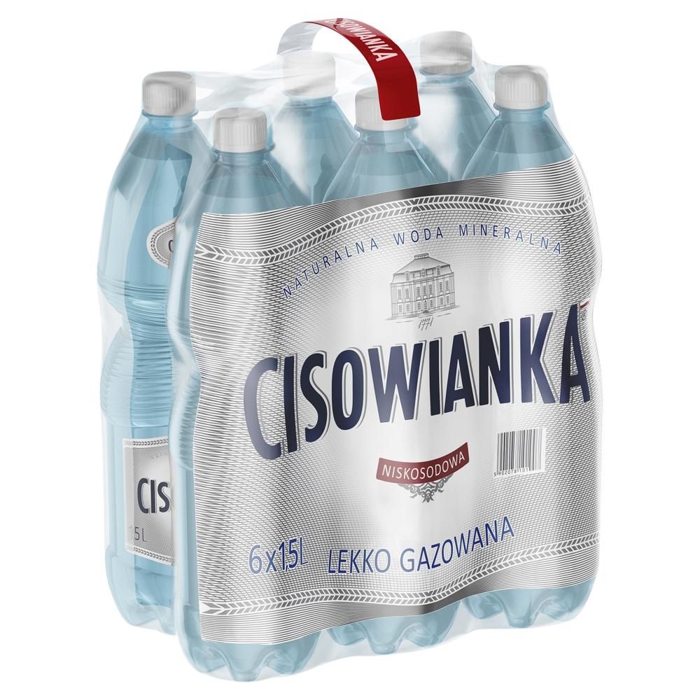 Cisowianka Naturalna woda mineralna lekko gazowana niskosodowa 6 x 1,5 l