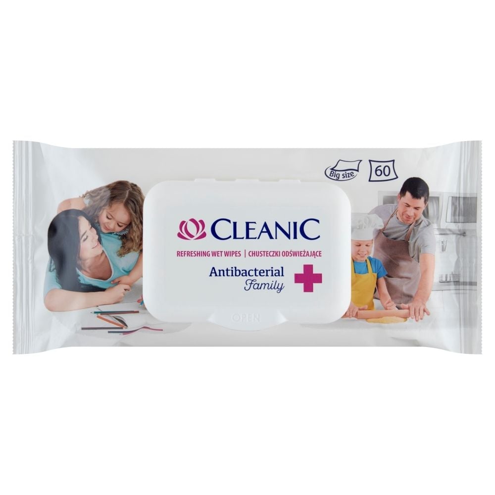 Cleanic Antibacterial Family Chusteczki odświeżające 60 sztuk