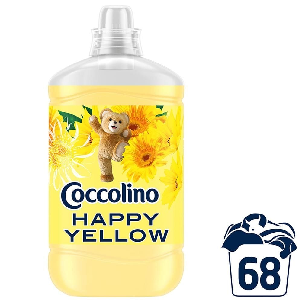 Coccolino Happy Yellow Płyn do płukania tkanin koncentrat 1700 ml (68 prań)