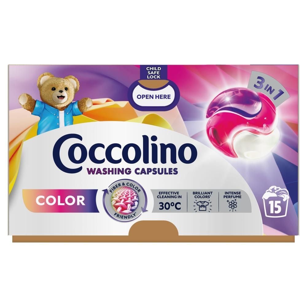 Coccolino Kapsułki 3w1 do prania kolorowych tkanin 259,5 g (15 prań)