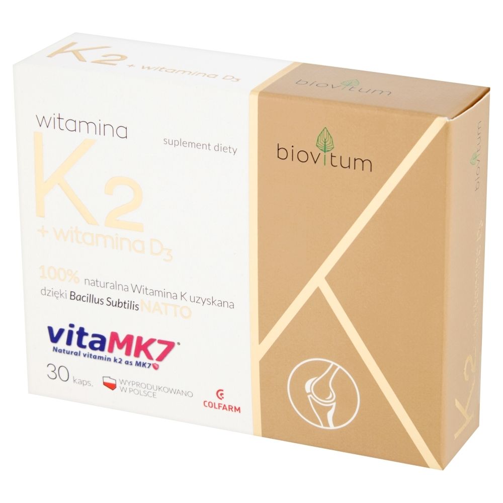 Colfarm Biovitum Witamina K2 D3 Suplement Diety 30 Kapsułek Zakupy Online Z Dostawą Do Domu 0332