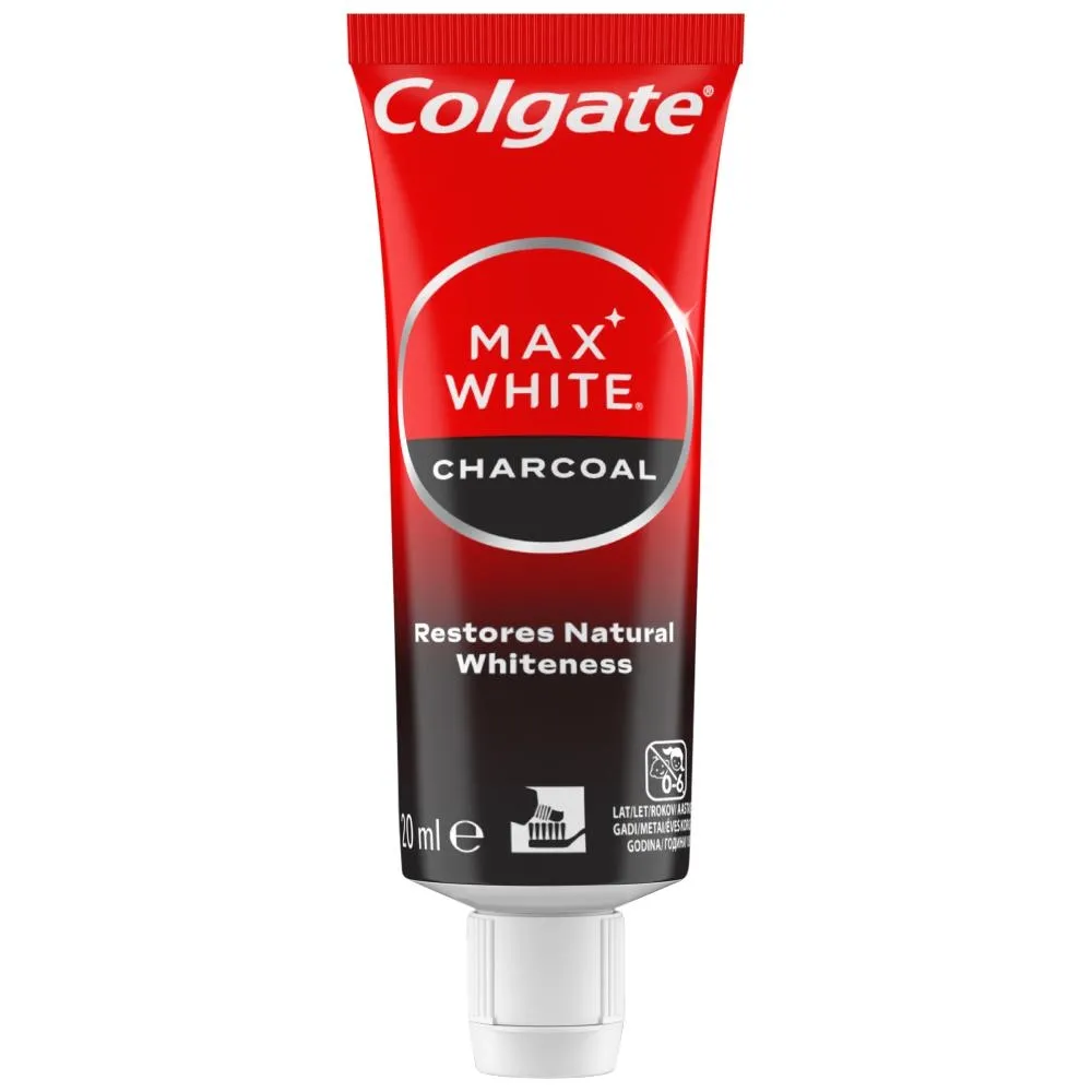 Colgate Max White Charcoal Wybielająca pasta do zębów z aktywnym węglem 20ml