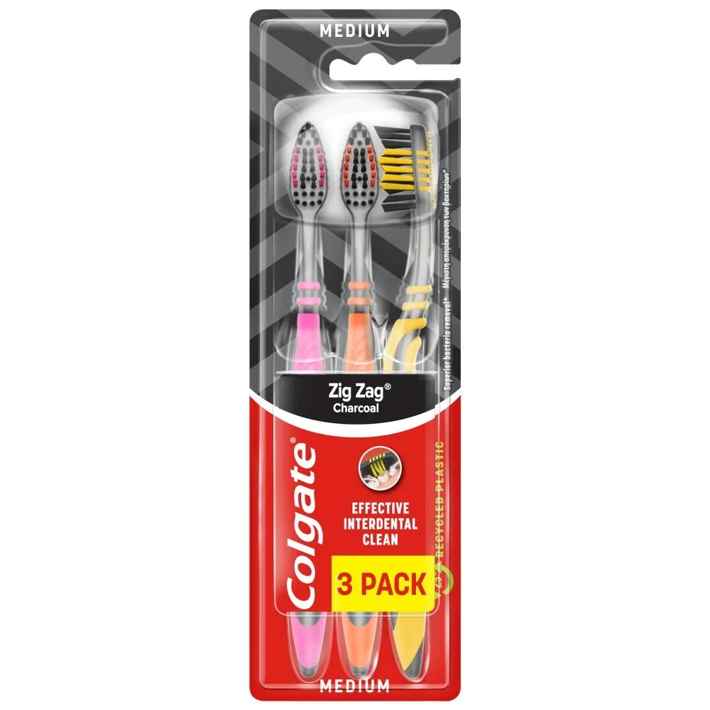 Colgate ZigZag Szczoteczka do zębów średnia 3-pack