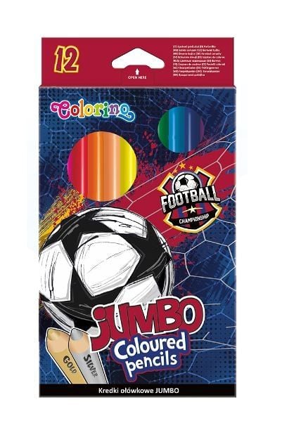 Colorino Kredki trójkątne JUMBO 12 kolorów 21757PTR