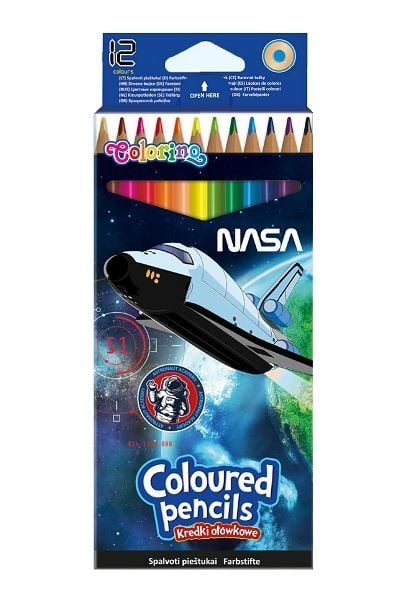 Colorino Kredki trójkątne NASA 12 kolorów 21429PTR