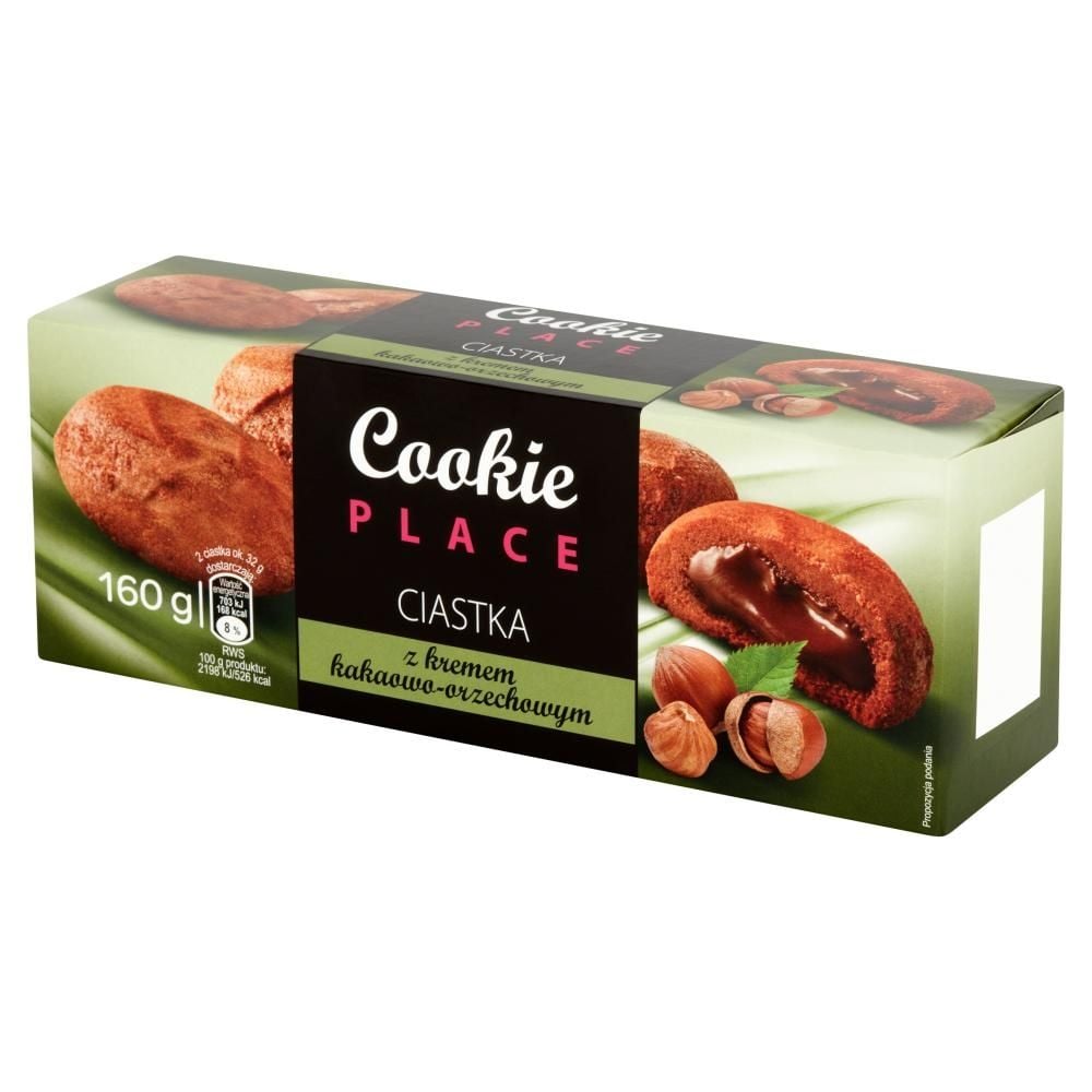 Cookie Place Ciastka z kremem kakaowo-orzechowym 160 g