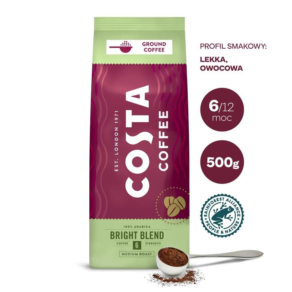 COSTA COFFEE Bright Blend Kawa palona mielona 500 g