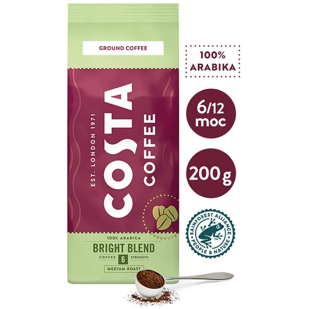 COSTA COFFEE Bright Blend Medium Roast Kawa palona mielona 200 g