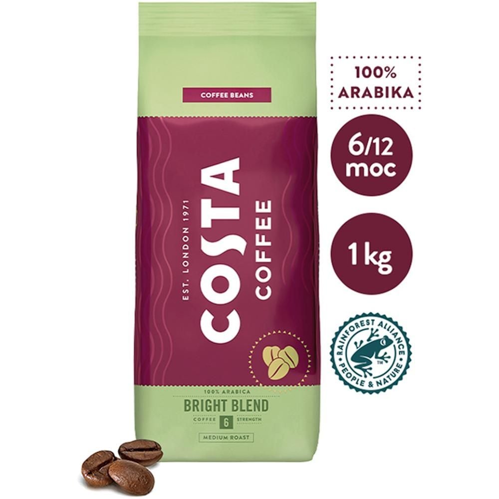 COSTA COFFEE Bright Blend Medium Roast Kawa ziarnista palona 1 kg