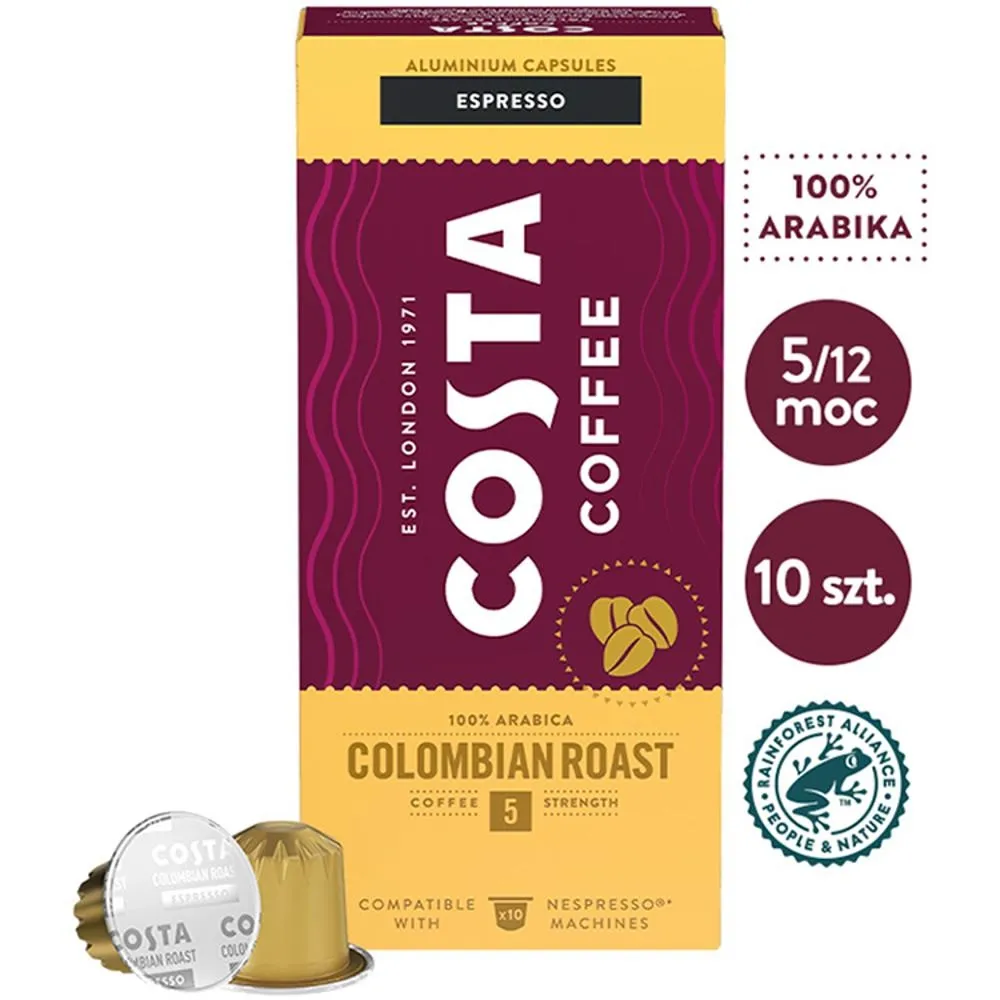 COSTA COFFEE Colombian Roast Espresso Kawa w kapsułkach 57 g (10 x 5,7 g)