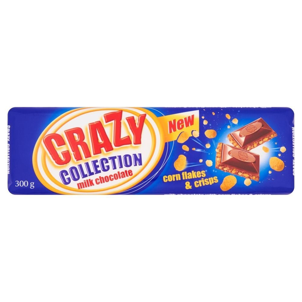 Crazy Collection Czekolada mleczna z chrupkami i płatkami kukurydzianymi 300 g